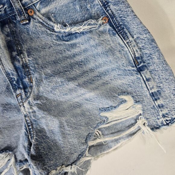 American Eagle Outfitters Blue Distressed Jean Shorts - Picture 4 of 8